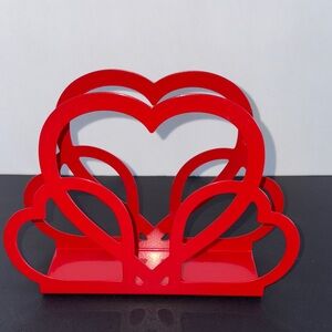 IKEA VINTERFINT Heart-Shaped Red Napkin Letter Holder Metal
